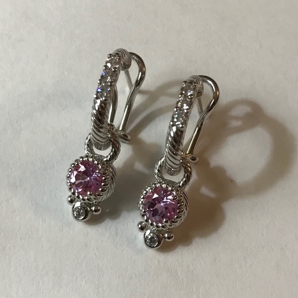 Judith Ripka Sterling Silver Hoop Earrings